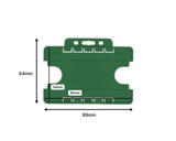 Dark Green Dual Sided BioBadge Open Faced ID Card Holders - Landscape (Pack of 100) — dimensions 2