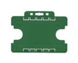 Dark Green Dual Sided BioBadge Open Faced ID Card Holders - Landscape (Pack of 100) — card holder view
