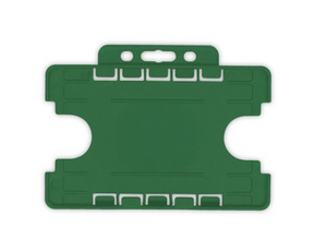 Dark Green Dual Sided BioBadge Open Faced ID Card Holders - Landscape (Pack of 100) — card holder view