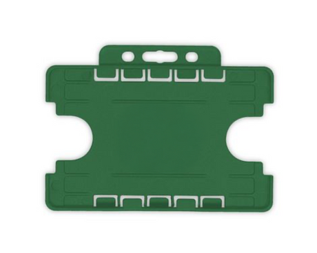 Dark Green Dual Sided BioBadge Open Faced ID Card Holders - Landscape (Pack of 100) — card holder view