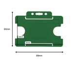 Dark Green Single Sided BioBadge Open Faced ID Card Holders - Landscape (Pack of 100) — dimensions 2