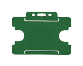 Dark Green Single Sided BioBadge Open Faced ID Card Holders - Landscape (Pack of 100) — card holder view