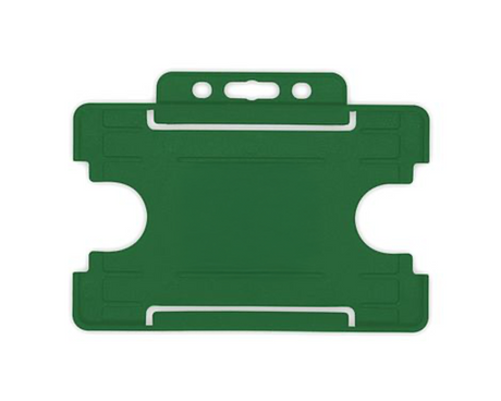 Dark Green Single Sided BioBadge Open Faced ID Card Holders - Landscape (Pack of 100) — card holder view