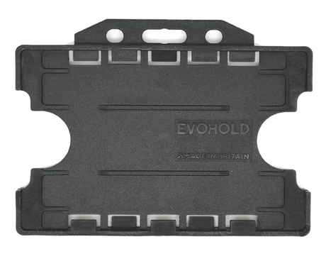 EvoHold Black Dual Sided Landscape ID Card Holders (Pack of 100) — card holder view
