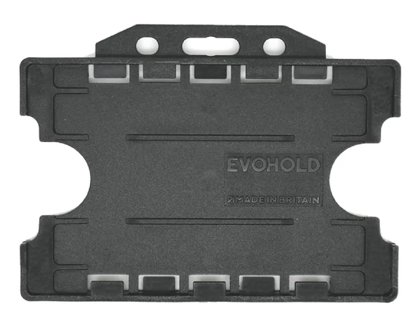 EvoHold Black Dual Sided Landscape ID Card Holders (Pack of 100) — card holder view