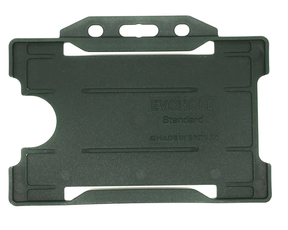 EvoHold Black Single Sided Landscape ID Card Holders (Pack of 100) — card holder view