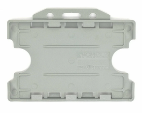 EvoHold Clear Dual Sided Landscape ID Card Holders (Pack of 100) — card holder view