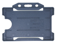 EvoHold Dark Blue Single Sided Landscape ID Card Holders (Pack of 100) — card holder view