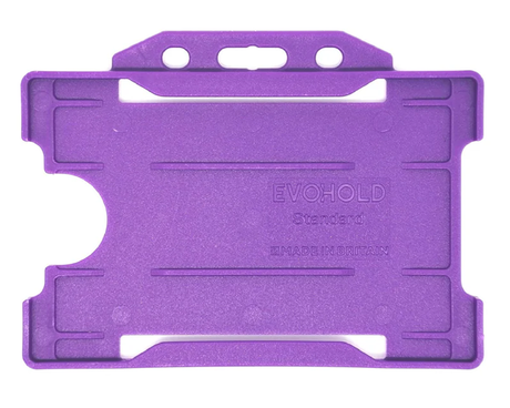 EvoHold Purple Single Sided Landscape ID Card Holders (Pack of 100) — card holder view