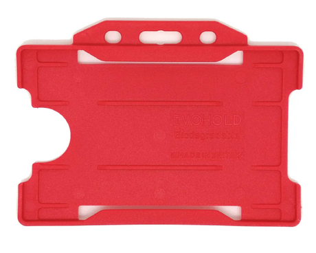 EvoHold Red Single Sided Landscape ID Card Holders (Pack of 100) — card holder view