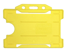 EvoHold Yellow Single Sided Landscape ID Card Holders (Pack of 100) — card holder view