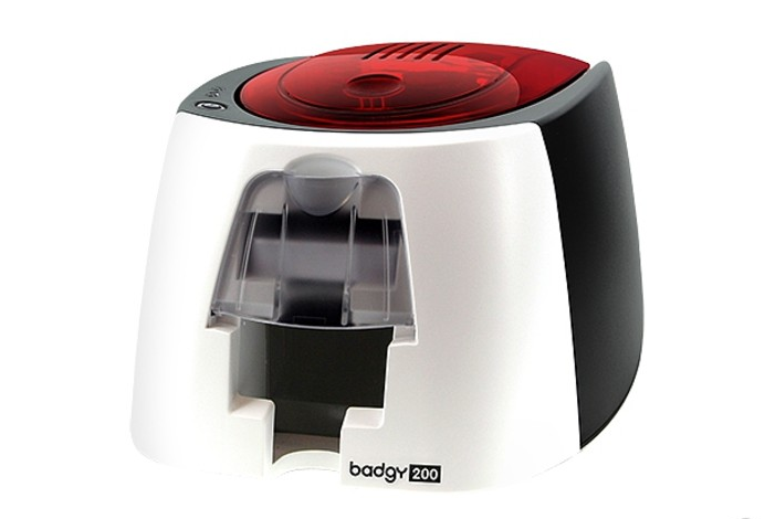Evolis Badgy 200 ID Card Printer Bundle — bundle or printer view