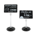 Edikio example labels and retail displays; display holders are separate accessories