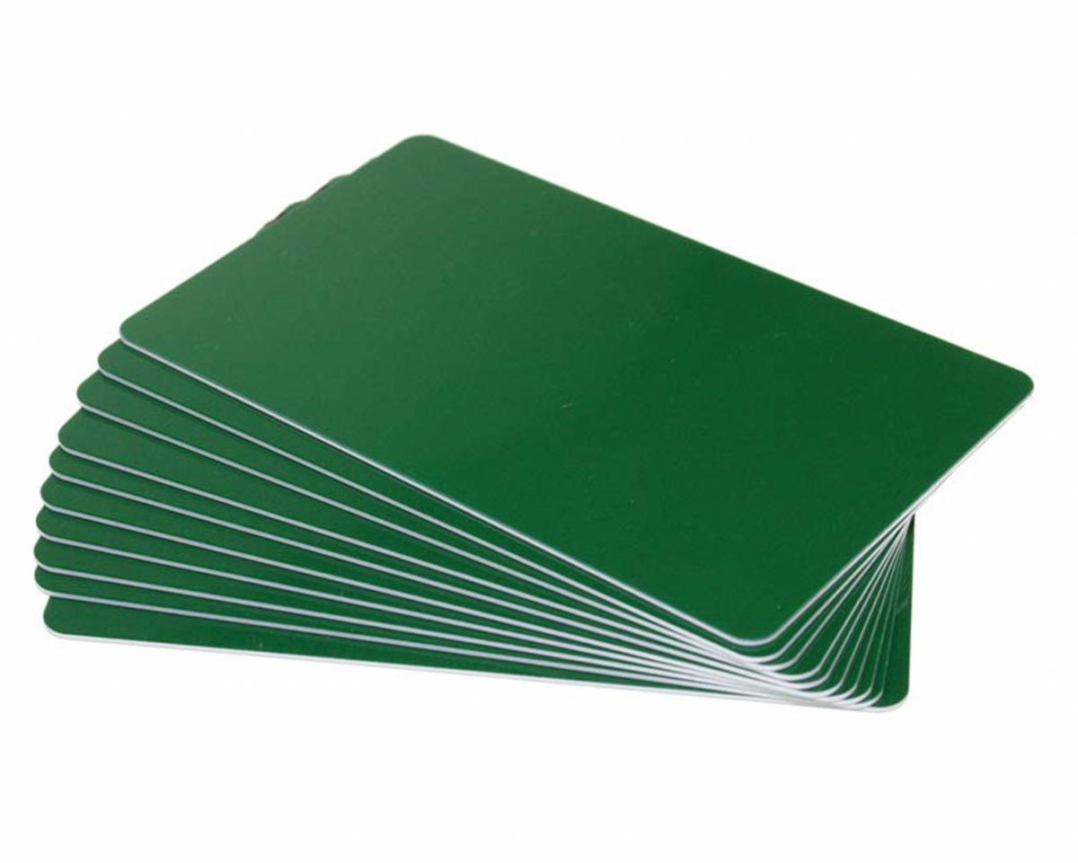 Forest Green Plastic Cards - 760 Micron Cards (Pack of 100) — plastic cards (representative card or pack view)