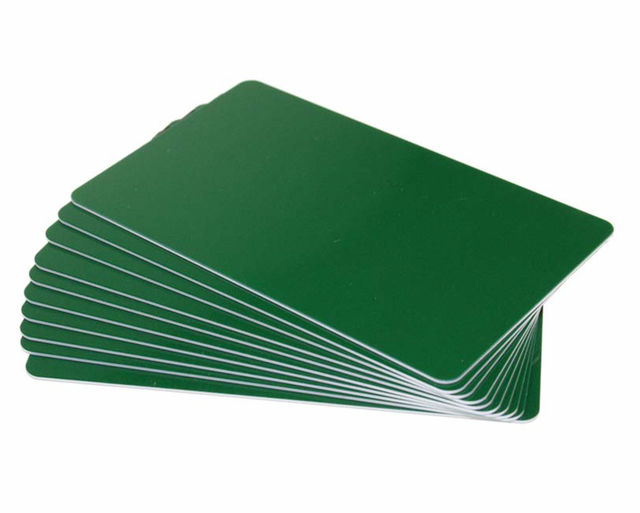 Forest Green Plastic Cards - 760 Micron Cards (Pack of 100) — plastic cards (representative card or pack view)