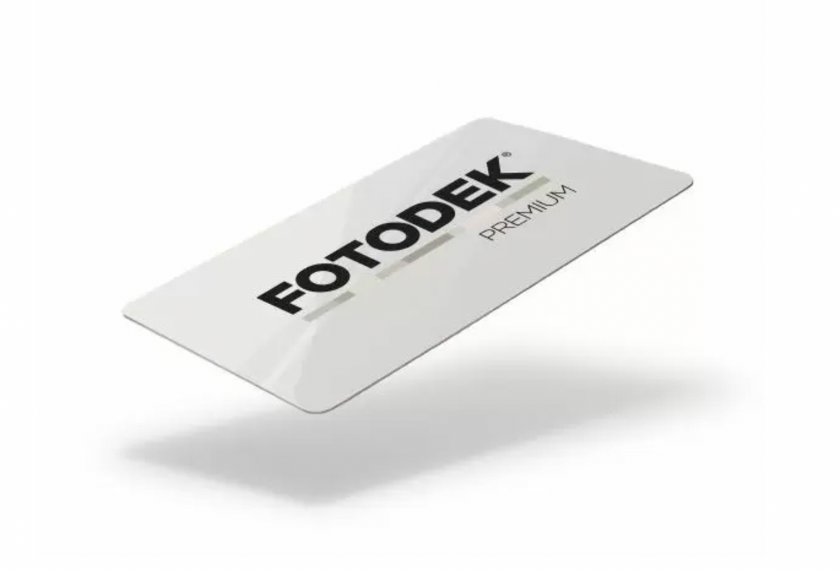 Fotodek Premium Blank White Plastic Cards 250 micron (Pack of 100) — plastic cards (representative card or pack view)