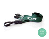 Green Staff Lanyards with Plastic J Clip (Pack of 100) — lanyard view