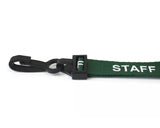 Green Staff Lanyards with Plastic J Clip (Pack of 100) — lanyard view