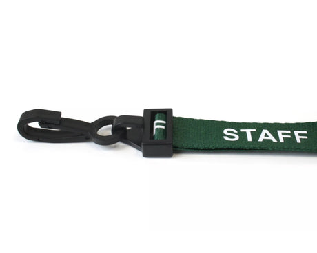 Green Staff Lanyards with Plastic J Clip (Pack of 100) — lanyard view