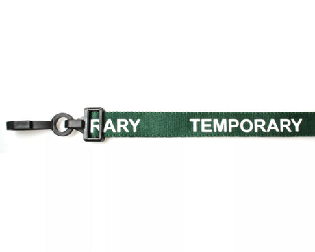 Green Temporary Lanyards with Plastic J Clip (Pack of 100) — lanyard view