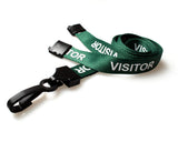 Green Visitor Lanyards with Plastic J Clip (Pack of 100) — lanyard view