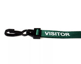 Green Visitor Lanyards with Plastic J Clip (Pack of 100) — lanyard view