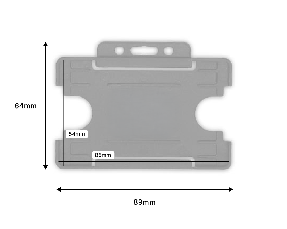 Grey Single Sided BioBadge Open Faced ID Card Holders - Landscape (Pack of 100) — dimensions 2
