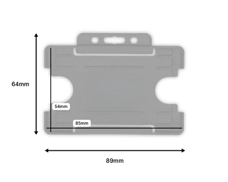 Grey Single Sided BioBadge Open Faced ID Card Holders - Landscape (Pack of 100) — dimensions 2