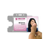 Grey Single Sided BioBadge Open Faced ID Card Holders - Landscape (Pack of 100) — usage example 3