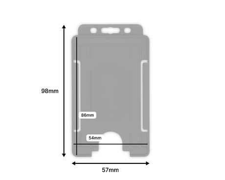 Grey Single-Sided BioBadge Open Faced ID Card Holders - Portrait (Pack of 100) — dimensions 2