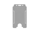 Grey Single-Sided BioBadge Open Faced ID Card Holders - Portrait (Pack of 100) — card holder view
