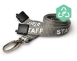 Grey Staff Lanyards with Metal Lobster Clip (Pack of 100) — lanyard view
