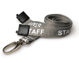 Grey Staff Lanyards with Metal Lobster Clip (Pack of 100) — lanyard view