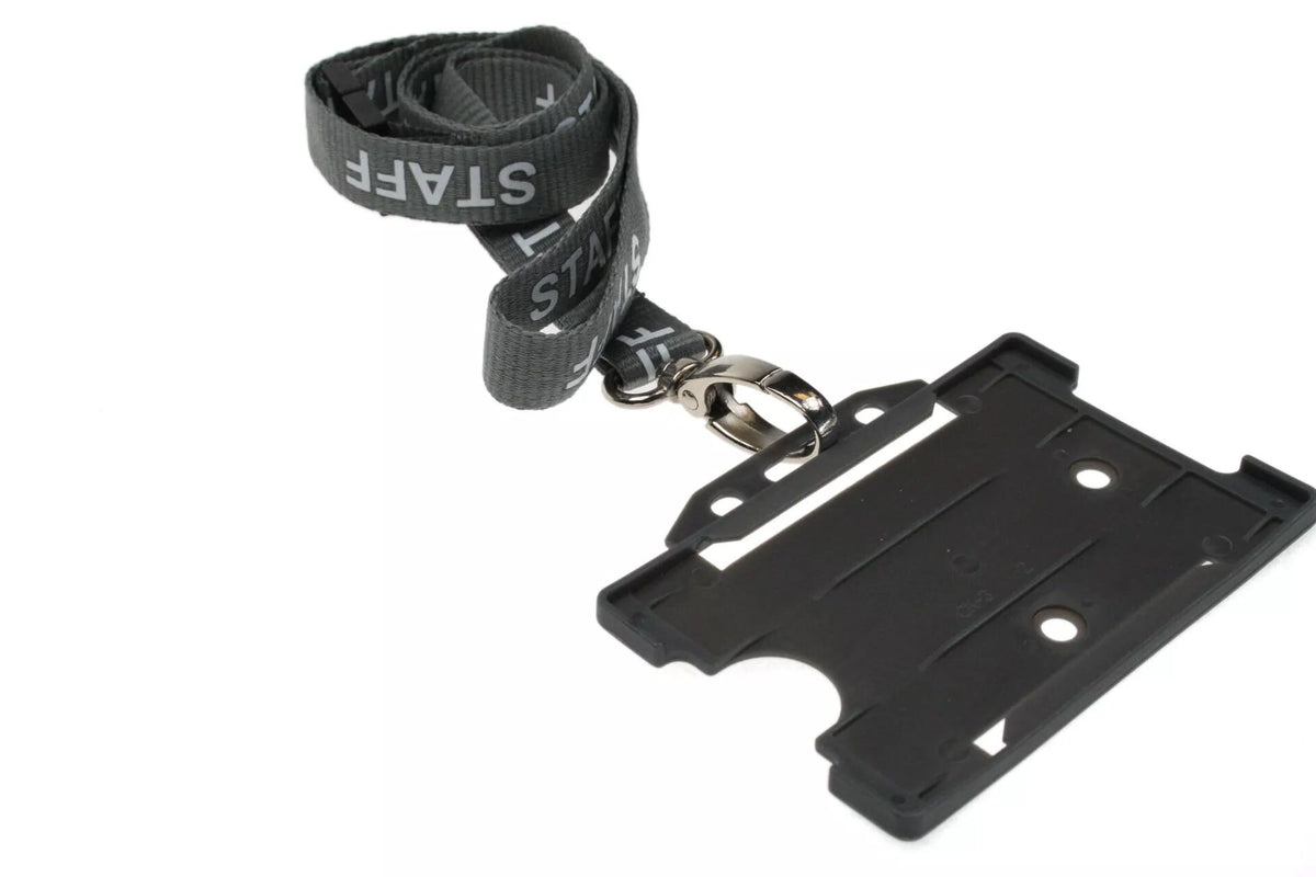 Grey Staff Lanyards with Metal Lobster Clip (Pack of 100) — lanyard view