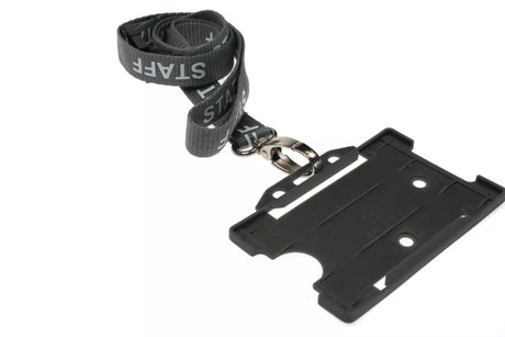 Grey Staff Lanyards with Metal Lobster Clip (Pack of 100) — lanyard view