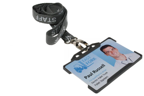 Grey Staff Lanyards with Metal Lobster Clip (Pack of 100) — lanyard view
