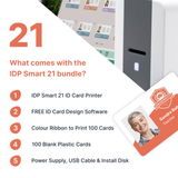IDP SMART-21S ID Card Printer Starter Bundle — bundle or printer view