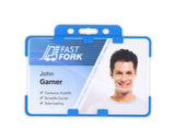 Light Blue Dual Sided BioBadge Open Faced ID Card Holders - Landscape (Pack of 100) — additional product view 1