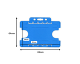 Light Blue Dual Sided BioBadge Open Faced ID Card Holders - Landscape (Pack of 100) — dimensions 2