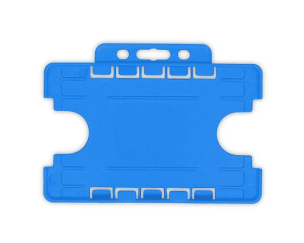Light Blue Dual Sided BioBadge Open Faced ID Card Holders - Landscape (Pack of 100) — card holder view