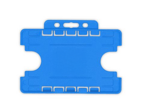 Light Blue Dual Sided BioBadge Open Faced ID Card Holders - Landscape (Pack of 100) — card holder view