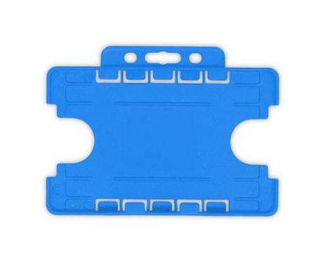 Light Blue Dual Sided BioBadge Open Faced ID Card Holders - Landscape (Pack of 100) — card holder view