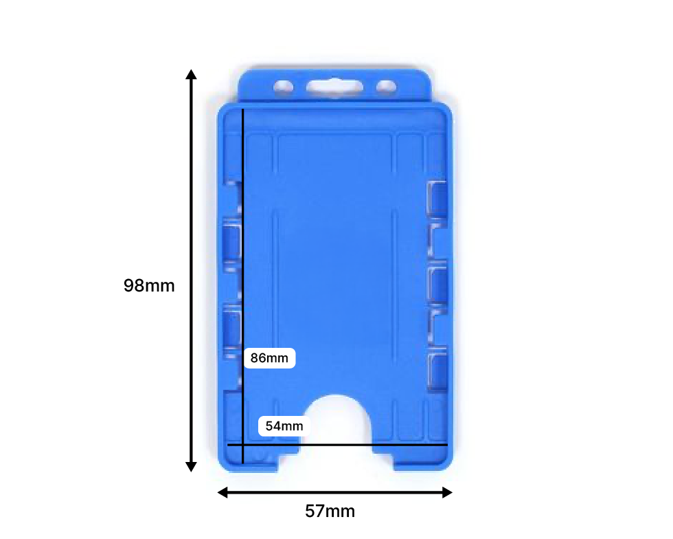 Light Blue Dual Sided BioBadge Open Faced ID Card Holders - Portrait (Pack of 100) — dimensions 2