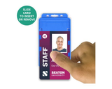 Light Blue Dual Sided BioBadge Open Faced ID Card Holders - Portrait (Pack of 100) — usage example 3