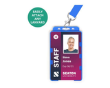 Light Blue Dual Sided BioBadge Open Faced ID Card Holders - Portrait (Pack of 100) — usage example 4