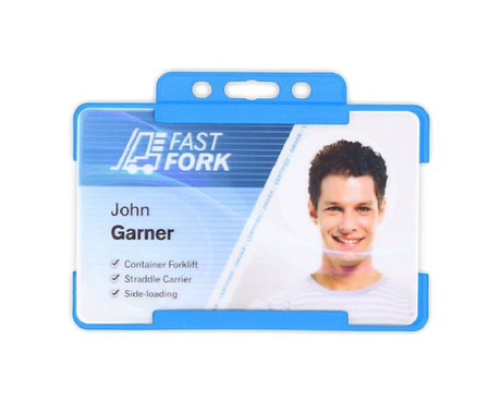 Light Blue Single Sided BioBadge Open Faced ID Card Holders - Landscape (Pack of 100) — additional product view 1