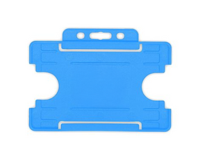 Light Blue Single Sided BioBadge Open Faced ID Card Holders - Landscape (Pack of 100) — card holder view