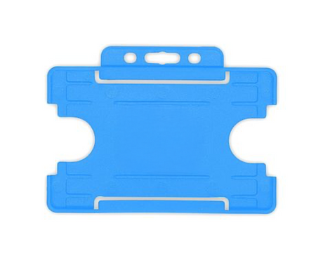 Light Blue Single Sided BioBadge Open Faced ID Card Holders - Landscape (Pack of 100) — card holder view