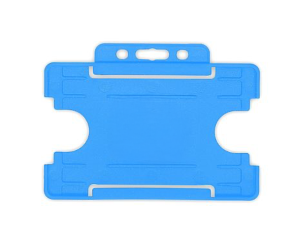 Light Blue Single Sided BioBadge Open Faced ID Card Holders - Landscape (Pack of 100) — card holder view