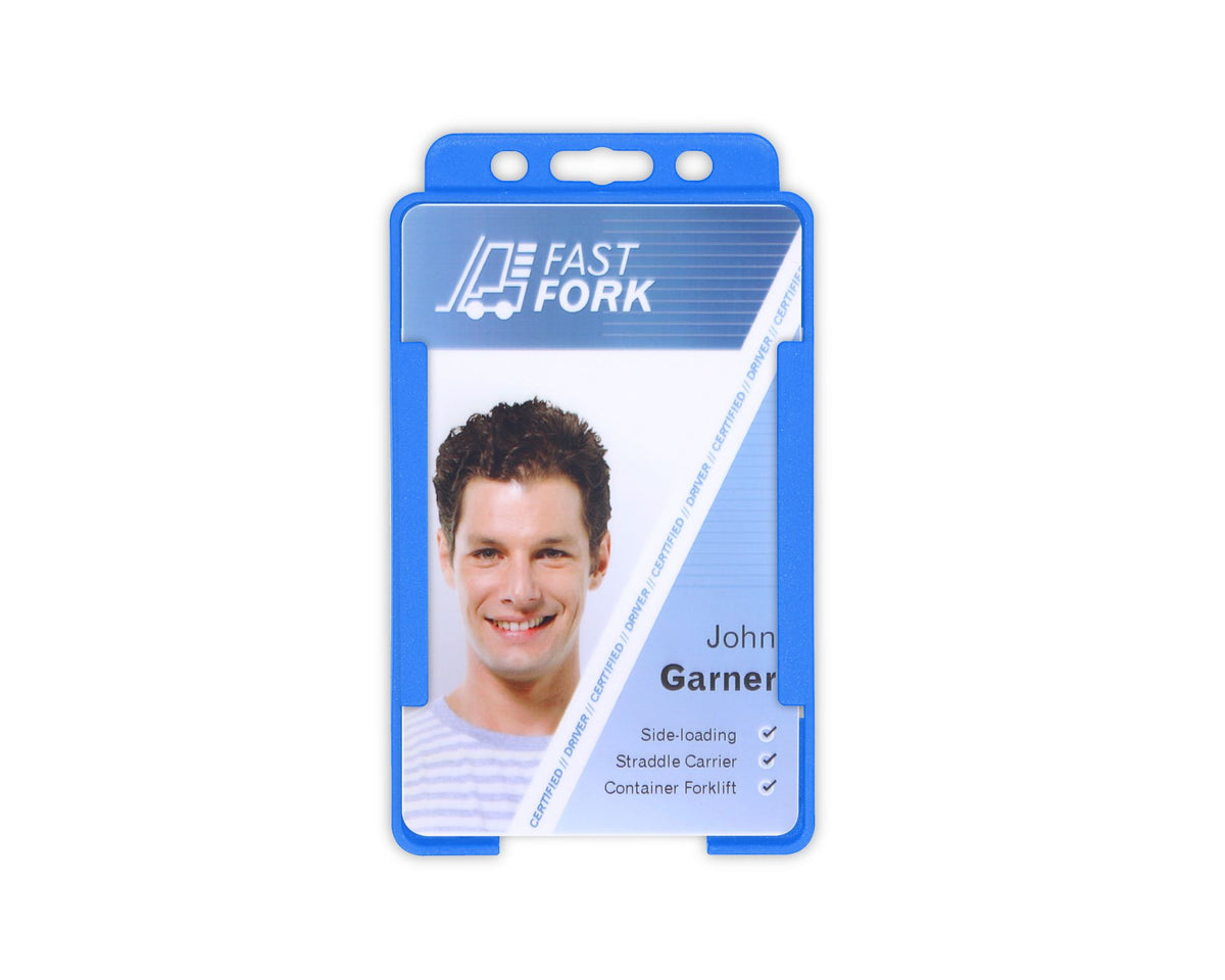 Light Blue Single-Sided BioBadge Open Faced ID Card Holders - Portrait (Pack of 100) — additional product view 1